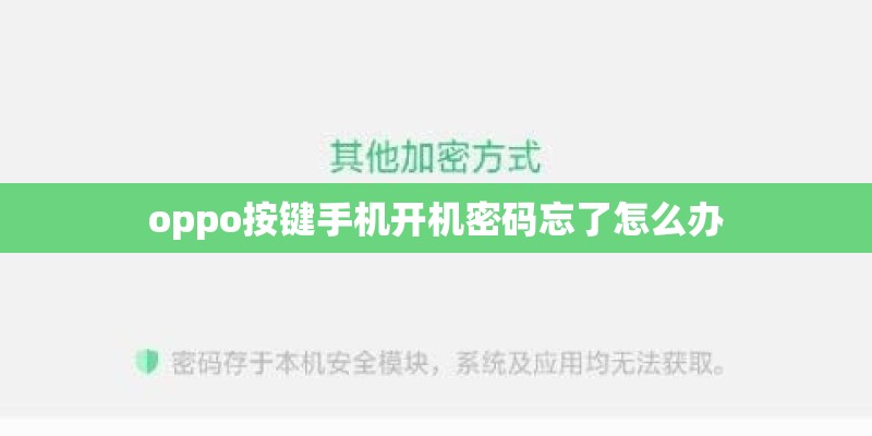 oppo按键手机开机密码忘了怎么办 oppo按键手机开机密码忘了怎么办